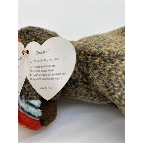 Cheeks Ty Beanie Baby Baboon 1999 Rare - Picture 8 of 12